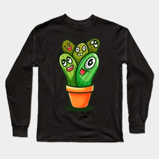 Doodle cactus cartoon Long Sleeve T-Shirt